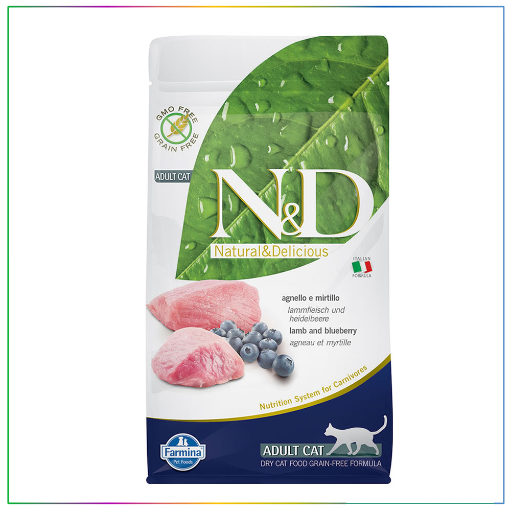 ND Tahılsız Kuzu Etli Yaban Mersinli Yetişkin Kedi Maması 1.5 Kg