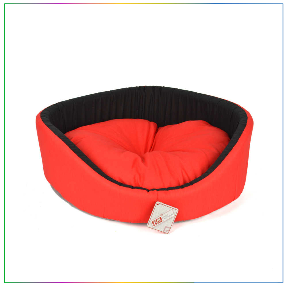 FlipPet Butterfly Kedi Köpek Yumuşak Simit Yatak 45cm Kırmızı