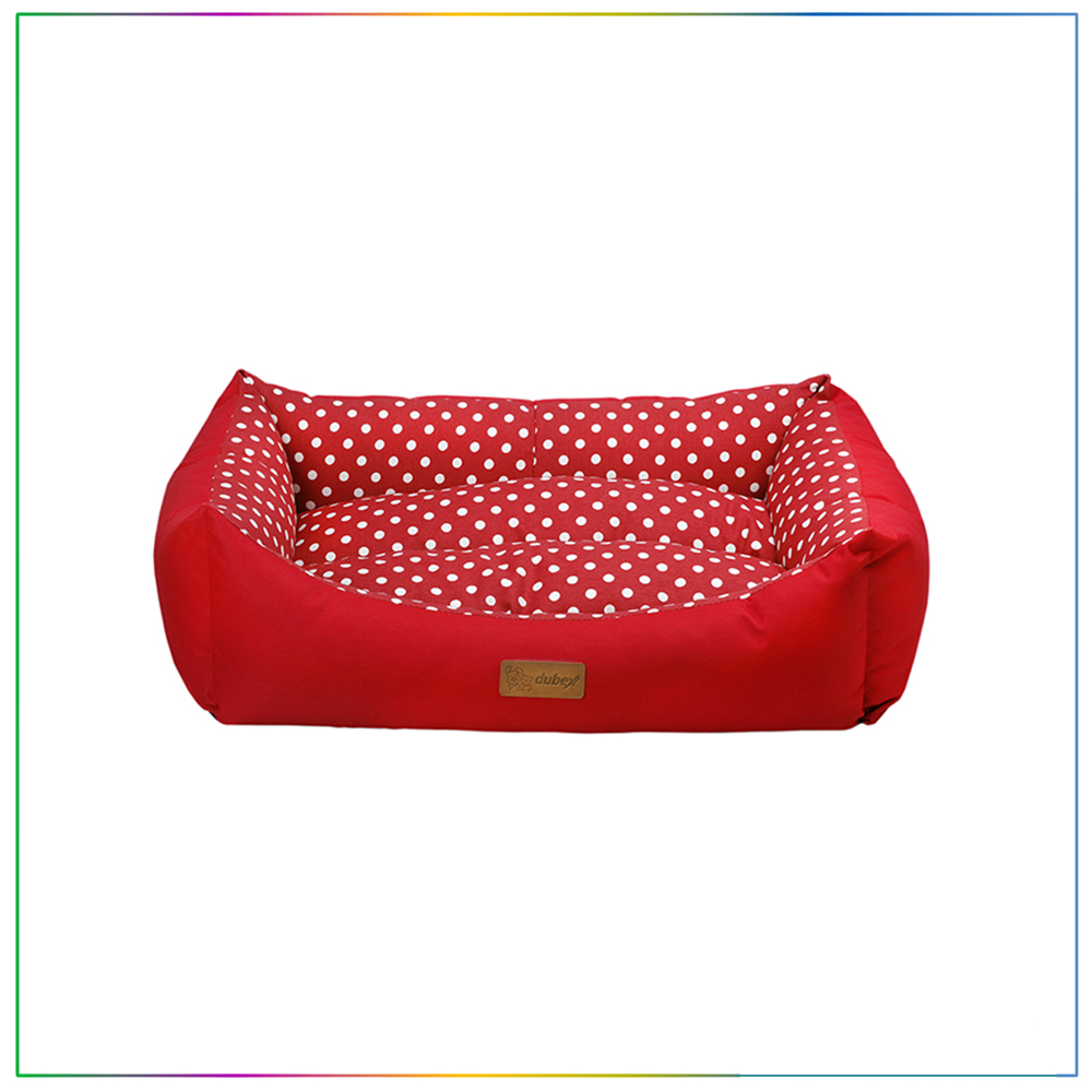 Dubex Tarte Dikdörtgen Kedi Köpek Yatak Kırmızı Benekli Medium Dubex Tarte Dikdörtgen Kedi Köpek Yatak Kırmızı Benekli Medium