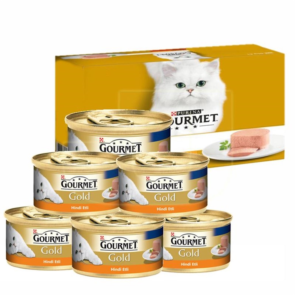 Gourmet Kıyılmış Hindi Etli Yetişkin Kedi Konservesi 6 AL 5 ÖDE! 6x85gr