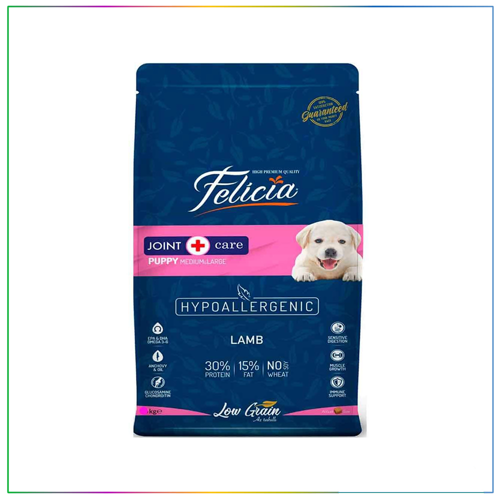 Felicia Az Tahıllı 3 Kg Yavru Kuzulu M/Large Breed HypoAllergenic Köpek