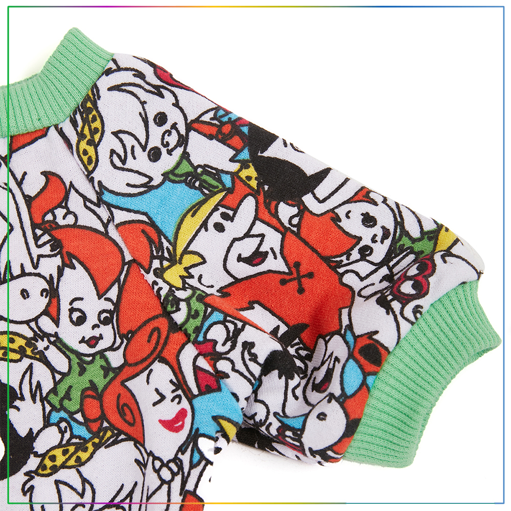 Taş Devri Flintstones Baskılı Sweatshirt Kedi ve Köpek Elbisesi Medium