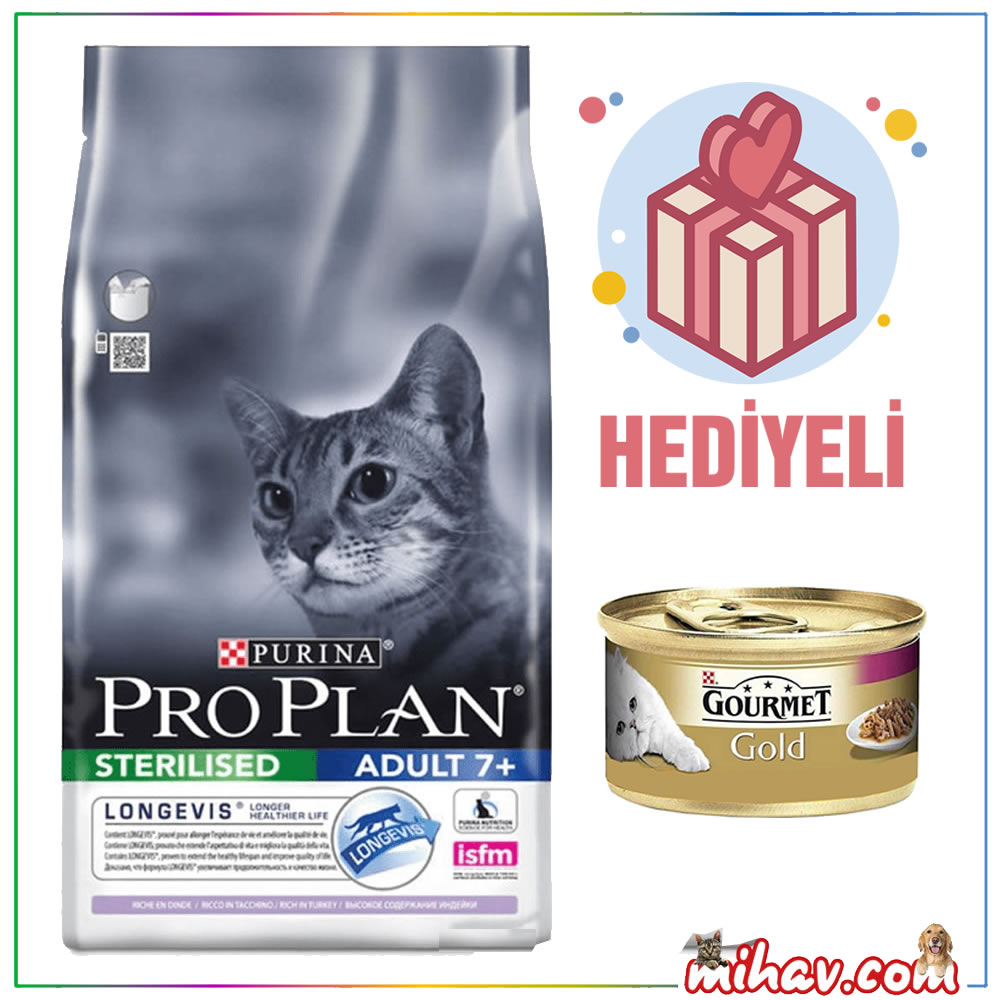 Pro Plan Kısırlaştırılmış Hindili Yaşlı Kedi Maması 3 Kg
