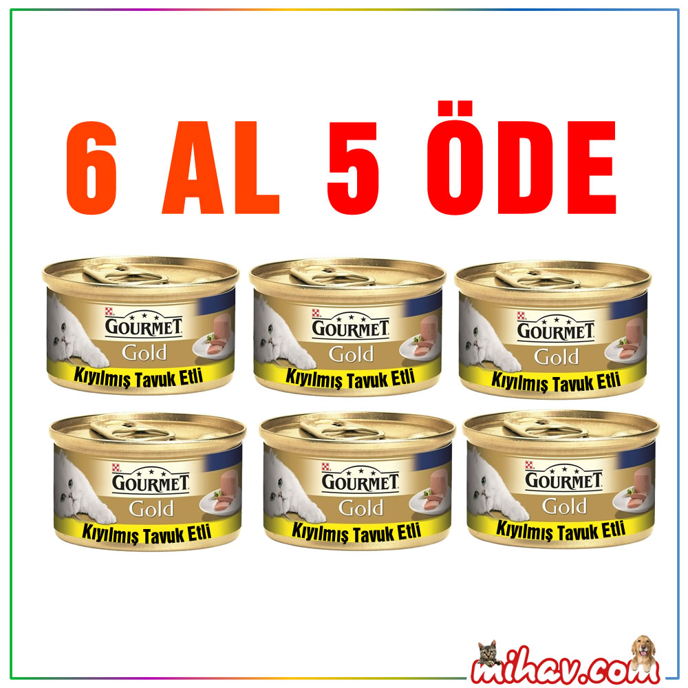 Gourmet Tavuk Etli Konserve Kedi Yaş Maması Kıyılmış 85 Gr 6 Al 5 Öde