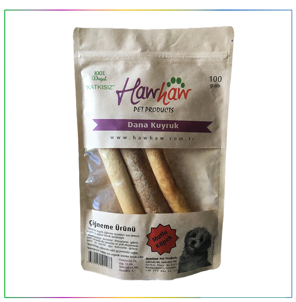 Hawhaw Dana Kuyruk Organik Köpek Çiğneme Ödül Maması 100 gr