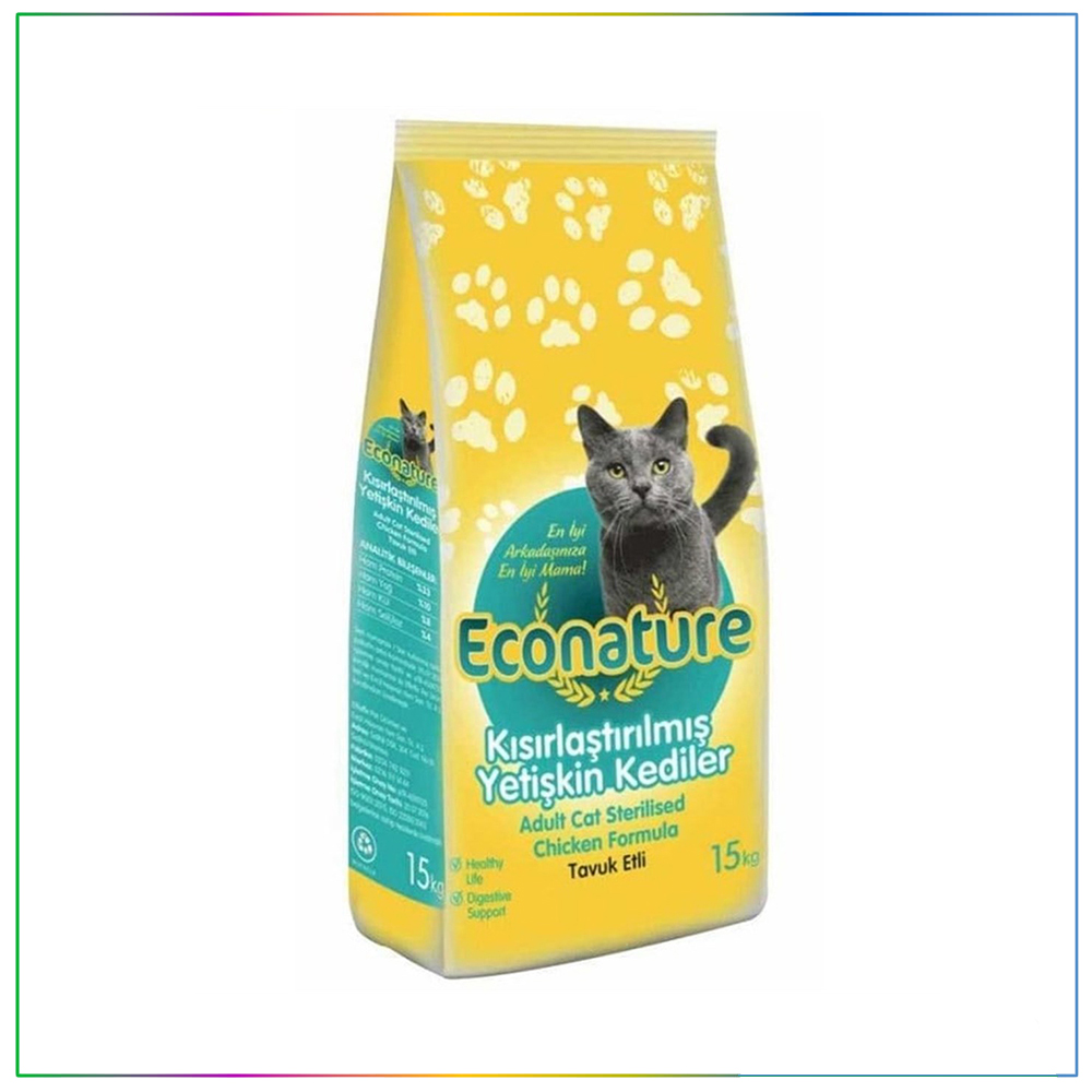 Econature Tavuklu Kısırlaştırılmış Kedi Maması 15kg