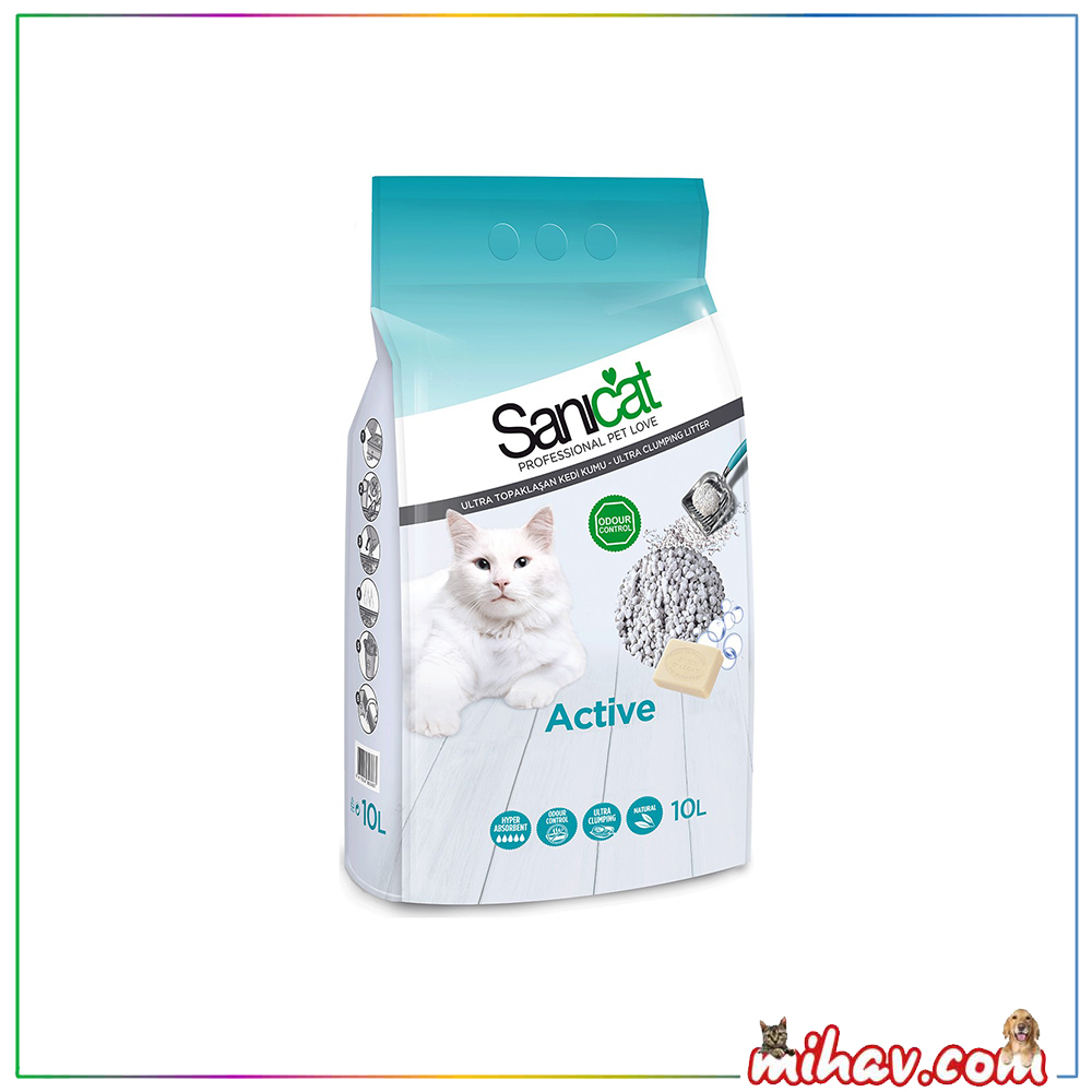 Sanicat Active Marsilya Sabun Kokulu İnce Taneli Bentonit Kedi Kumu 10 Lt