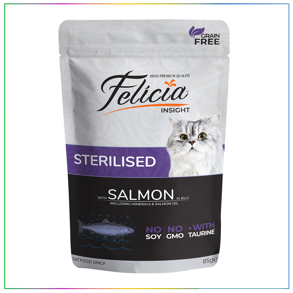 Felicia Tahılsız Sterilised Somonlu Kısırlaştırılmış Yaş Kedi Maması 85