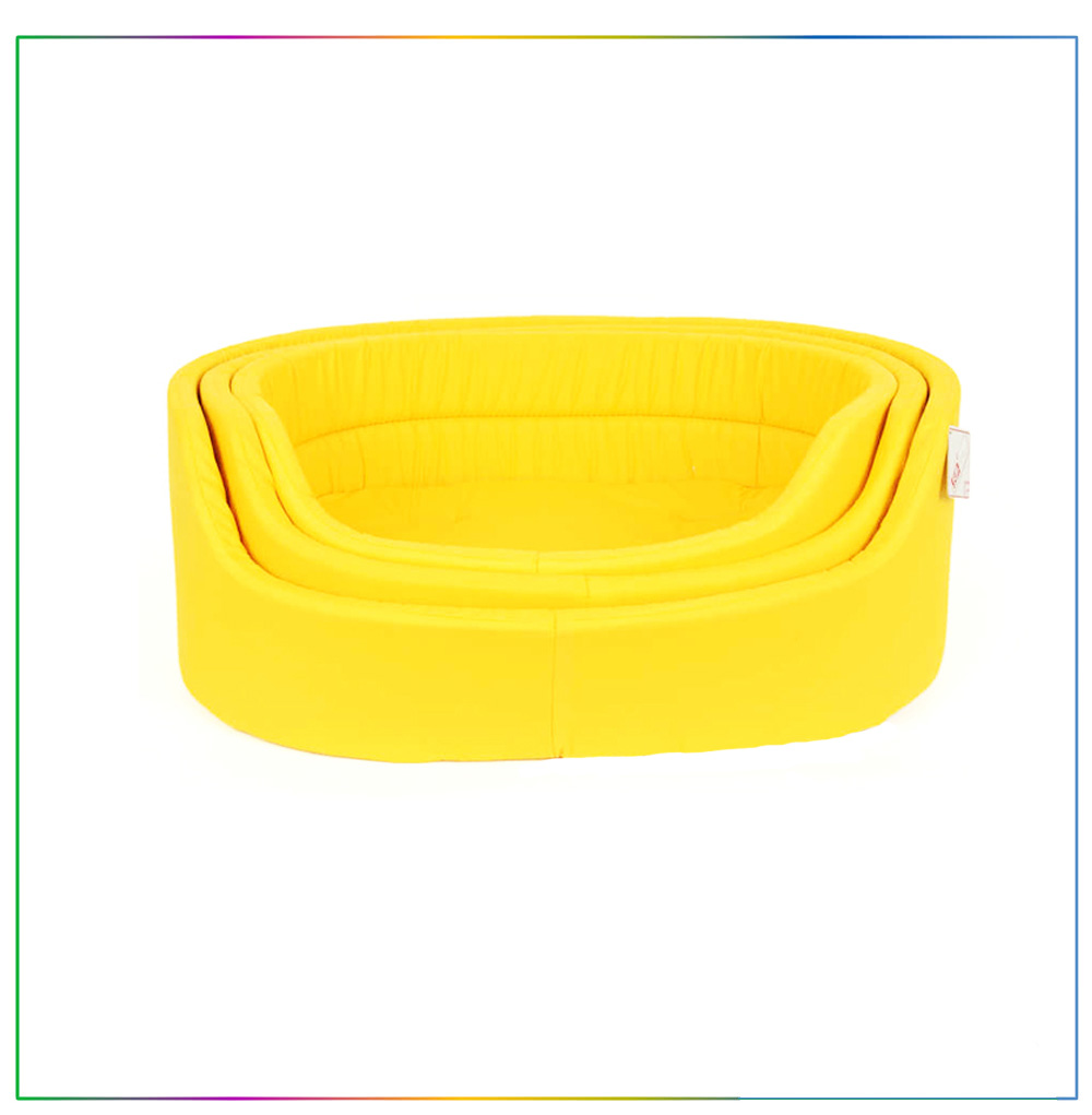 Kedi ve Köpek için Yuvarlak Yatak Sarı Medium