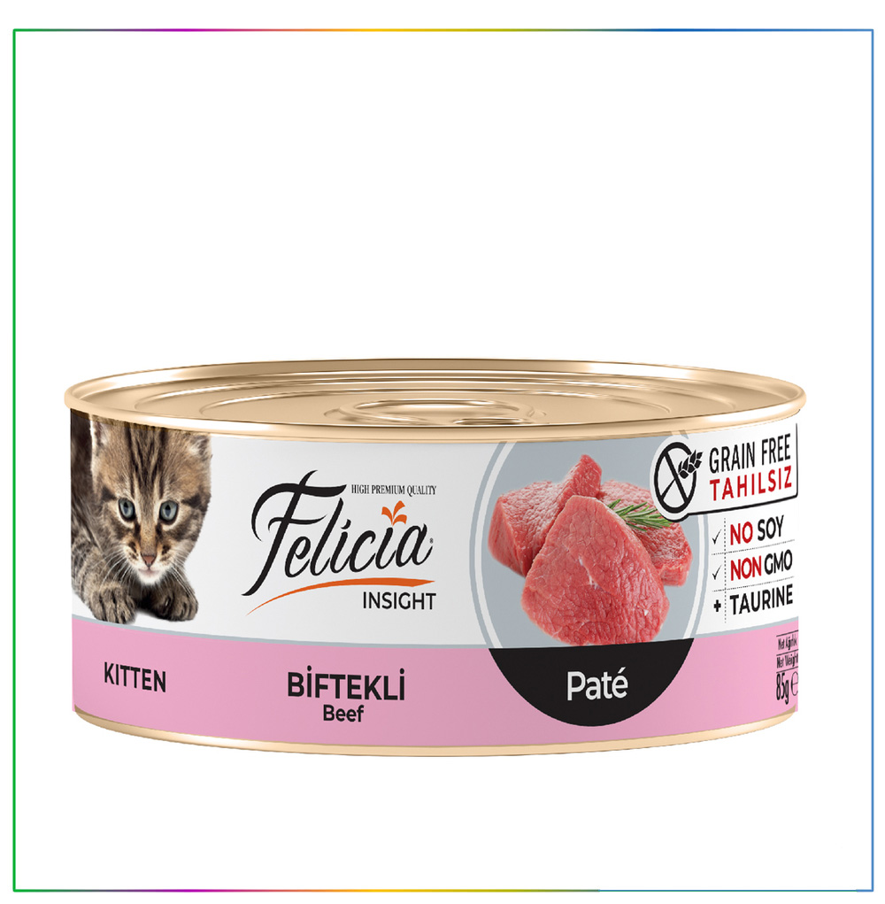 Felicia Tahılsız 85gr Yavru Biftekli Kıyılmış Yaş Kedi Maması