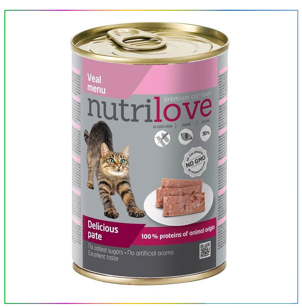 Nutrilove Pate Dana Etli Kedi Konservesi 400 gr