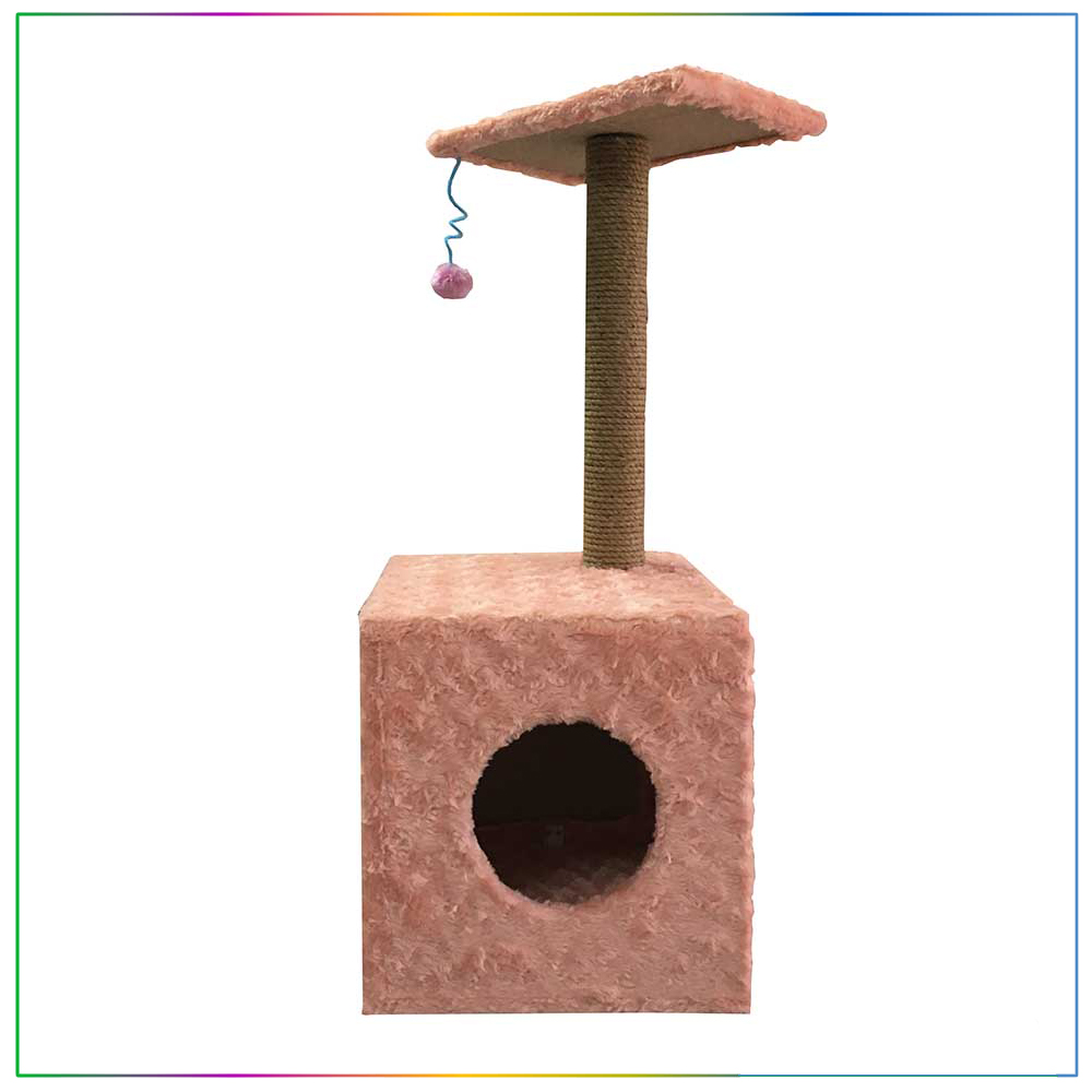 Tırmalama Tahtalı ve Oturaklı Kedi Evi Kulübesi