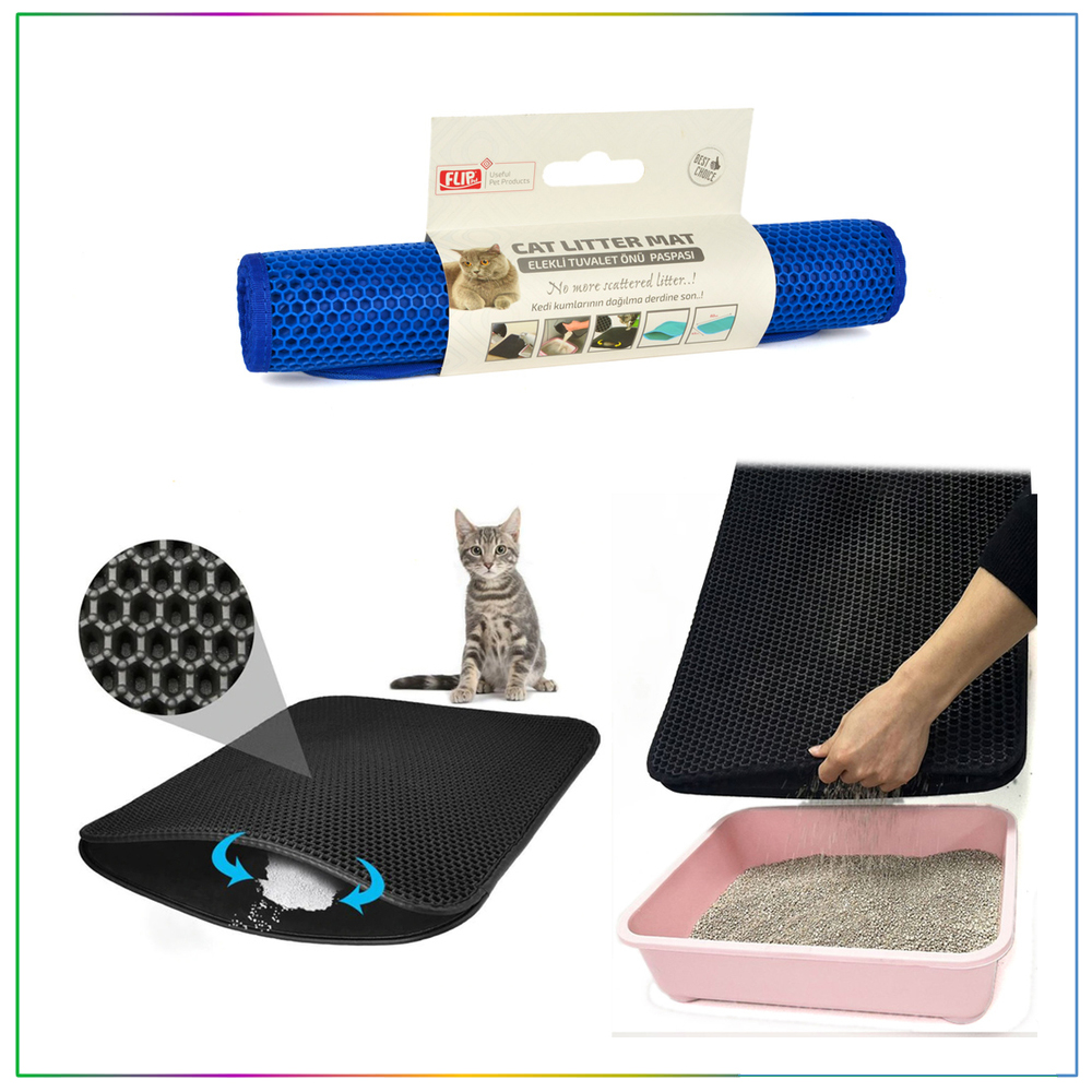 Flip Kedi Kumu Tuvalet Önü Elekli Toplama Paspası 60x45cm