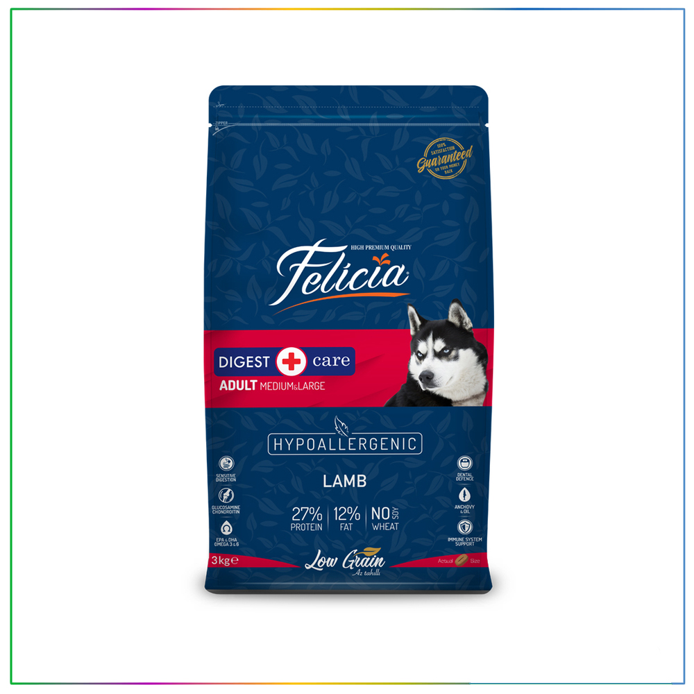 Felicia Az Tahıllı 3 Kg Yetişkin Kuzulu M/Large Breed HypoAllergenic