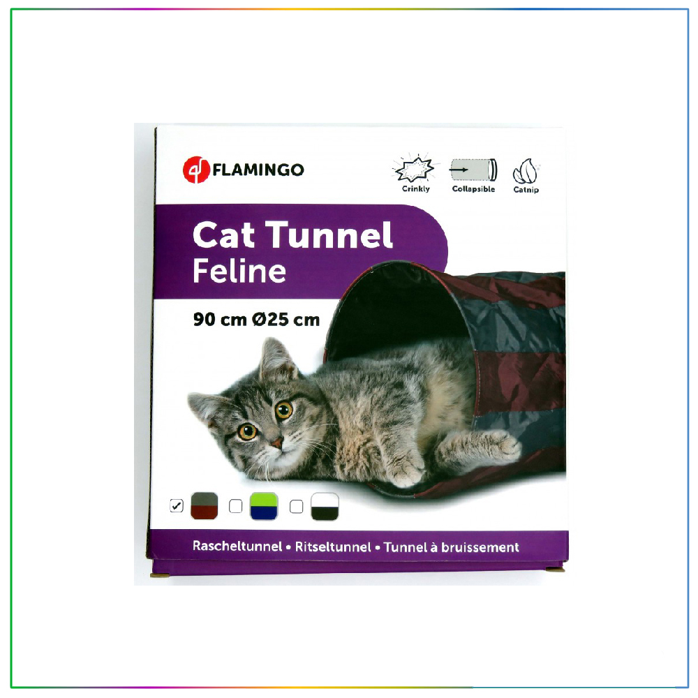Flamingo Cat Tunnel Feline Catnip�li Katlanabilir Kedi Tüneli Çadırı 90 cm