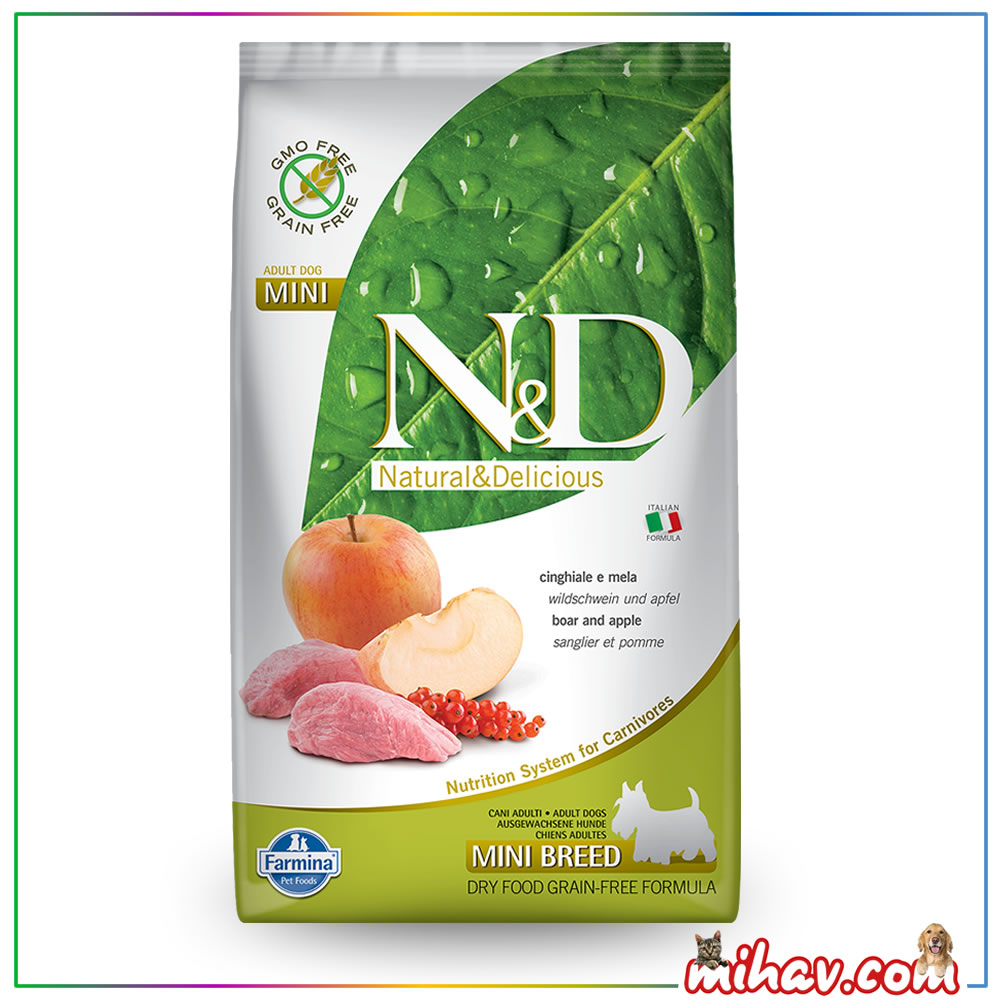 ND Tahılsız Yaban Domuzlu ve Elmalı Adult Mini Yetişkin Köpek 2.5 Kg