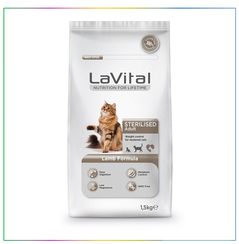 LaVital Kuzu Etli Kısırlaştırılmış Kedi Maması 1,5 Kg