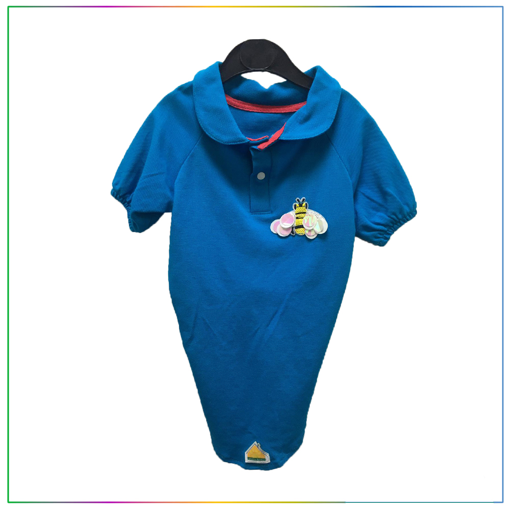 Basic Eva Tshirt Kedi ve Köpek Tişörtü Elbisesi Mavi Small